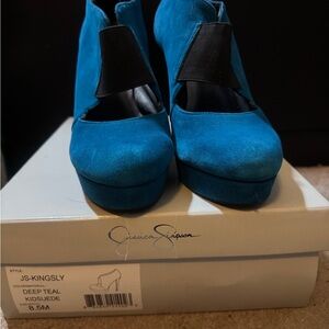 Jessica Simpson Teal Suede Heels